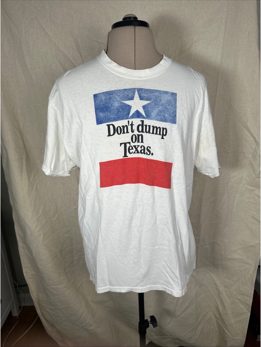 Vintage 90s Don't Dump On Texas T-Shirt L  Protest Tee Hanes